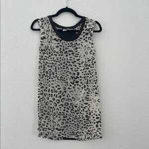 Rogan for Target white black Leopard Print silk Sleeveless tank mini dress